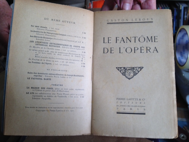 1st edition of Le Fantôme de l'Opéra