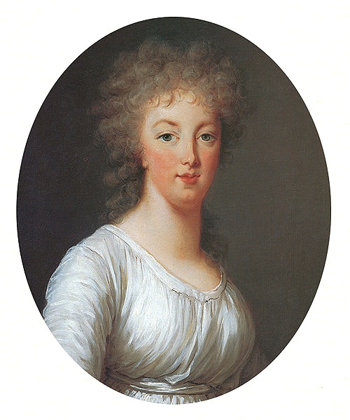 Marie-Antoinette en buste, robe rouge et toque, par et d'après Elisabeth Vigée Le Brun  500px-10