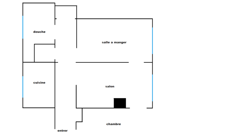 Premier appartement, du sol aux murs est les meubles. Plan_a11