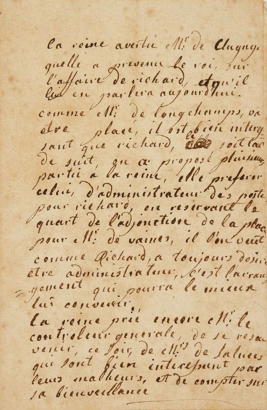 lettre de Marie Antoinette à M. de Clugny (1776) 13400310