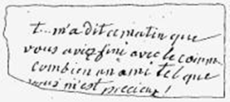 billets de Marie Antoinette au chevalier de Jarjayes Billet20