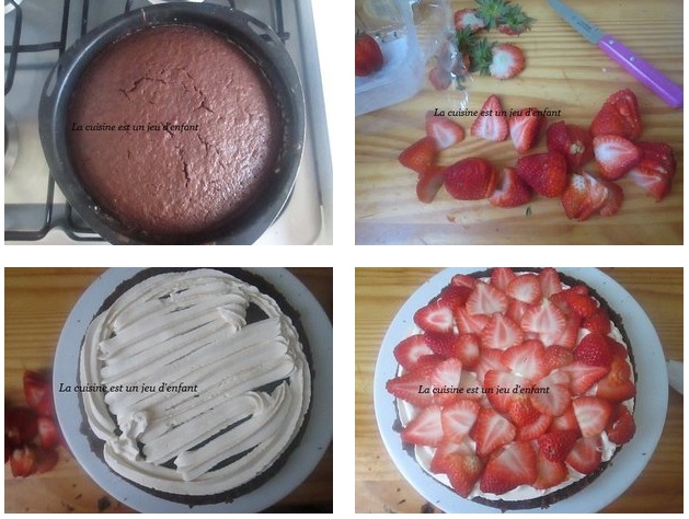 Gâteau au chocolat et aux fraises a la crème  Img10