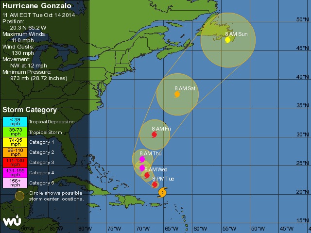 Cyclone GONZALO sur les îles du Nord des Antilles Captur17