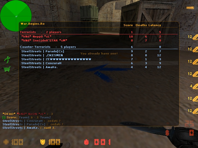 SteelStreets | vs. *kNd* ( 29 August 2014 ) [ de_dust2 ] { 16 - 1 } De_dus29