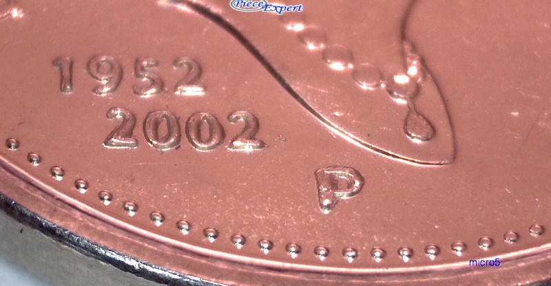 2002P - Éclats de Coins, Feuille,5,N,S,A (Die Chips, Leafs,5,N,S,A) 5_cen157