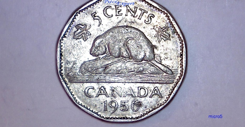 1956 - Coin obturé sur Canada NA 5_cen204