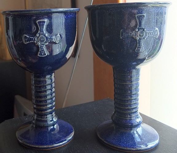 Pair of stoneware goblets, ID please. Goblet10