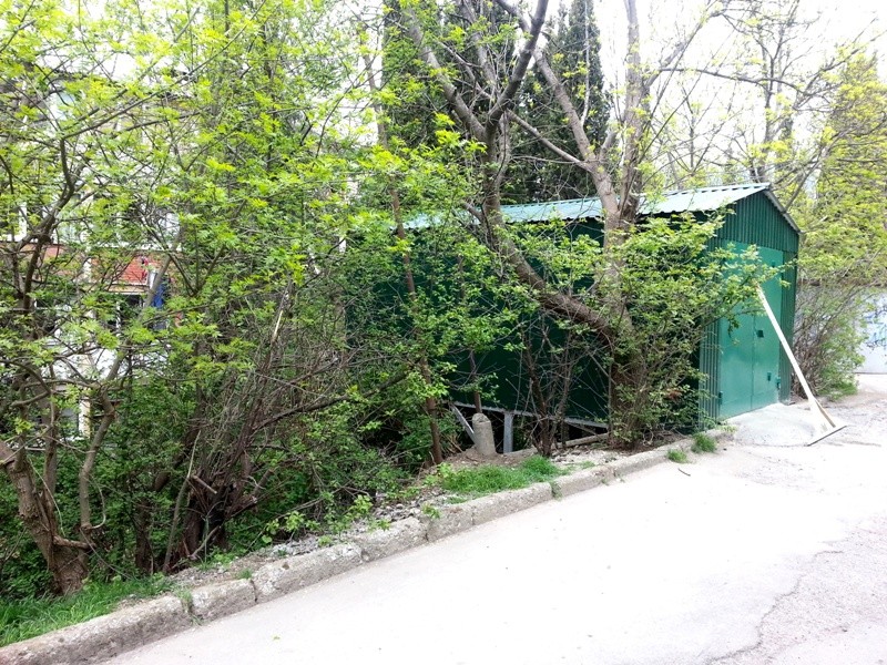 Спил деревьев и установка гаража во дворе дома по Цветочной улице 20140413
