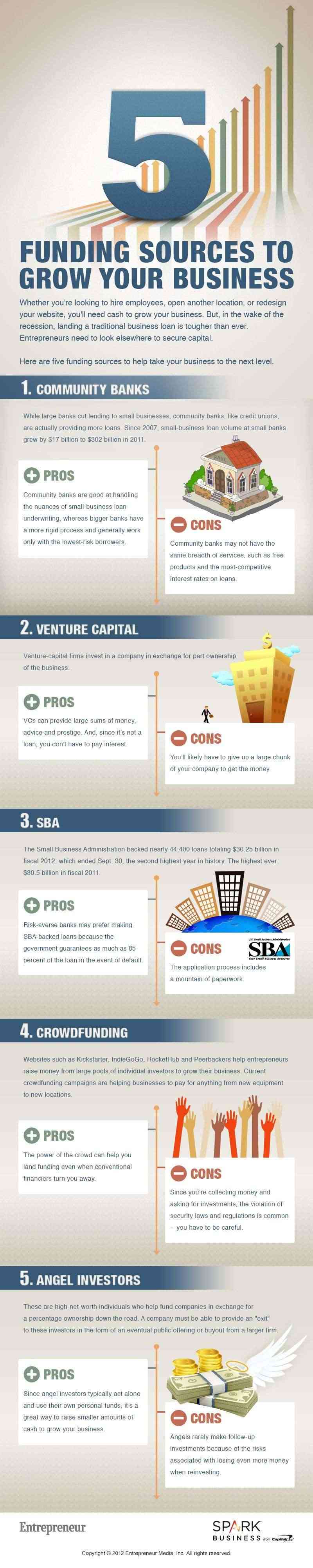 5 Funding Sources to Grow Your Business (Infographic)  5-fund10