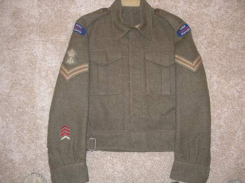 Grandfather's WWII Canadian Uniform "The Essex Regiment (Tank)" P6070214