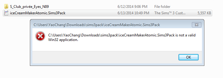 sims3pack error not valid win32 application. [SOLVED] Captur10