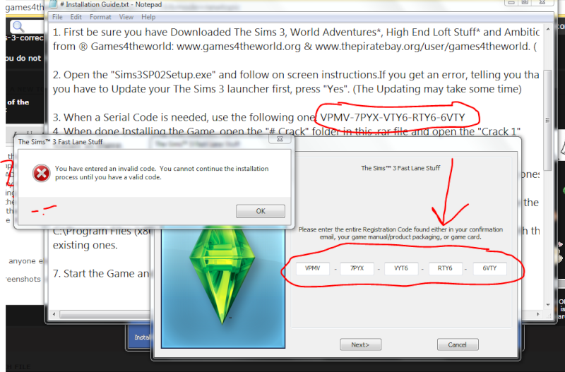 Sims 3 Fast Lane Stuff: Invalid Registration Key? [SOLVED] Stupid10