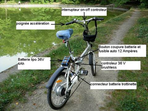 conversion greencitybike monte-carlo 24V lipo ---> 36V lipo