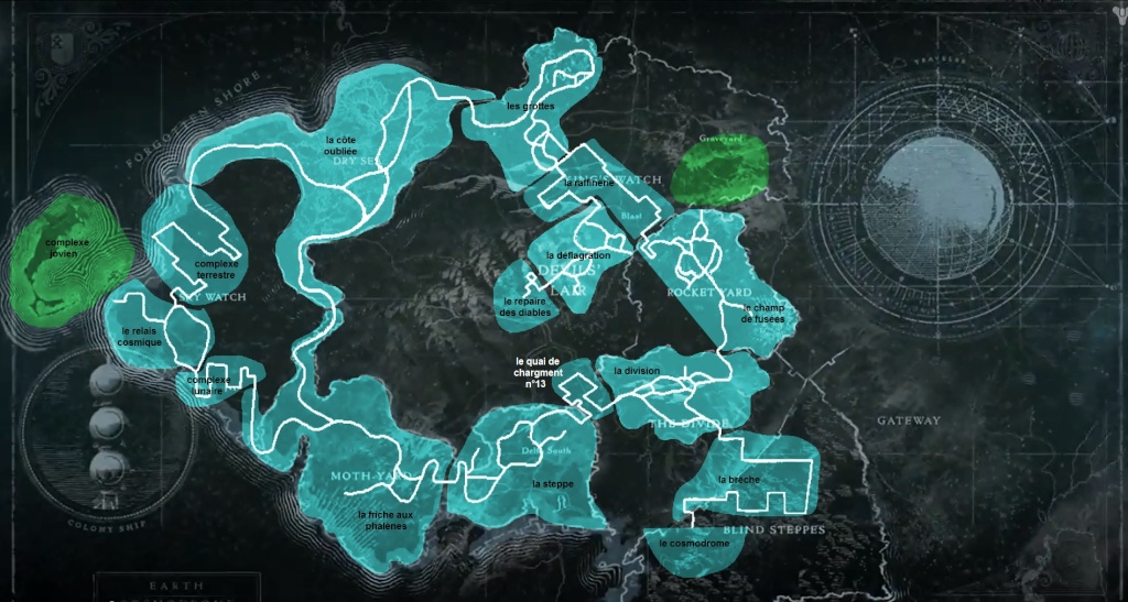 Cartographie des planètes de Destiny Mapcom12