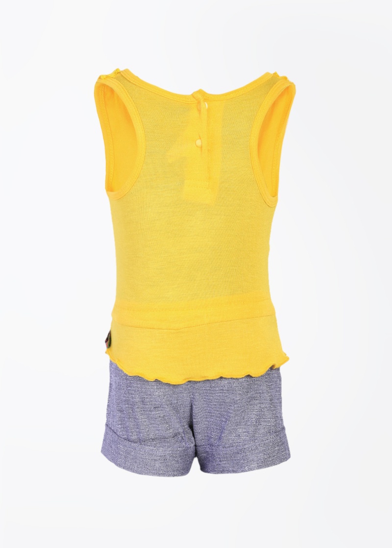 Little Kangaroos Solid Baby Girl’s Jumpsuit – Yellow Printed @ Rs 749 6-3-2510
