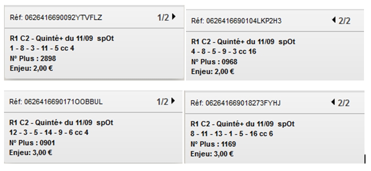 11/09/2014 --- AUTEUIL --- R1C2 --- Mise 10 € => Gains 6.30 €   Scree183