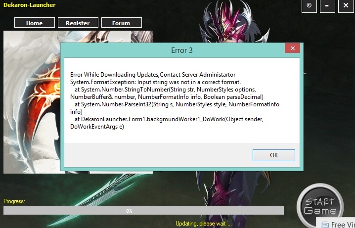 Error 3 - Error while downloading updates Ek11