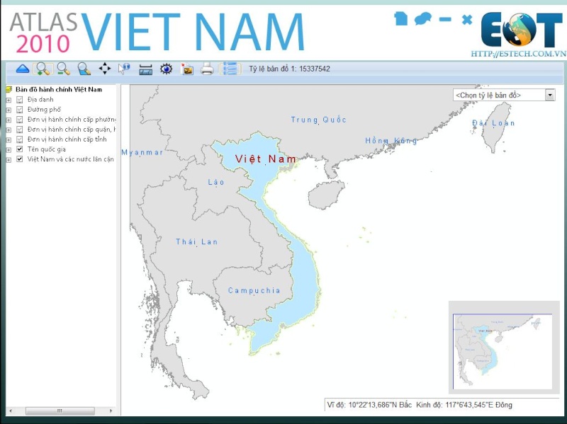 Phần mềm Atlas Việt Nam Open10