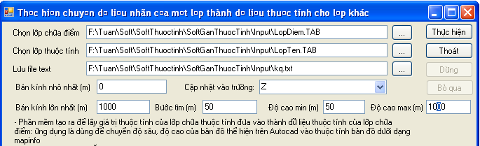 Tool Cập nhật giá trị lớp text vào thuộc tính của lớp điểm trên Mapinfo Untitl30