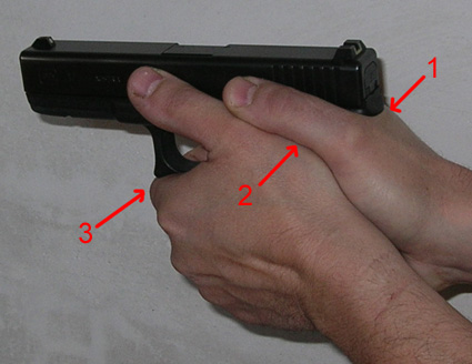 Bonne prise en mains du pistolet à deux mains ?