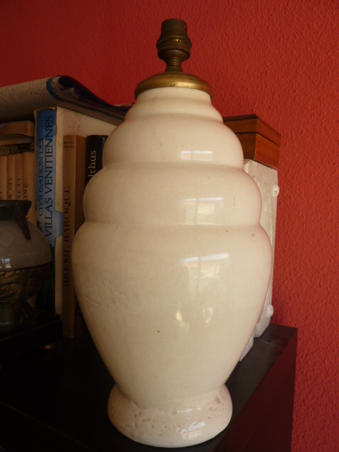 Vase craquelé monté en lampe à identifier Art Déco ? P1240613