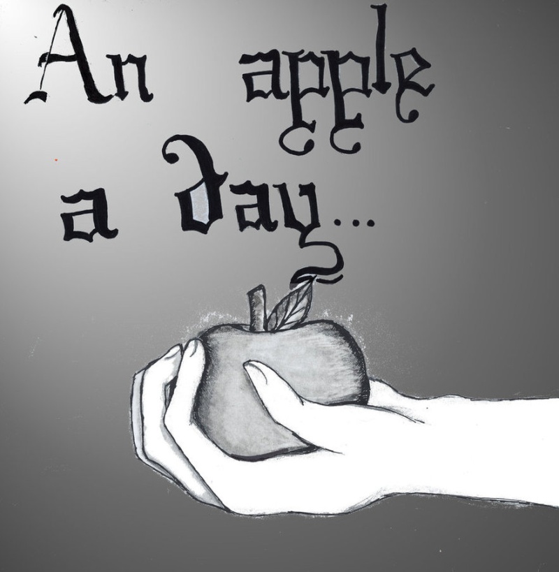 O__O -Old Drawing- (Black  And White) Apples11