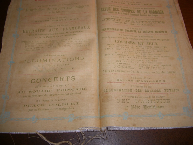 programe de la fête du 14 juillet 1913 à Tananarive madagascard (colonie) Cimg0911