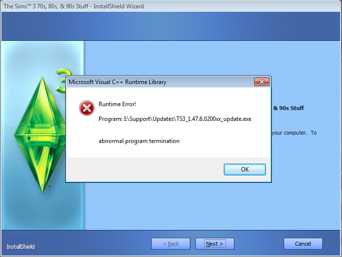 Can't update Sims 3. [SOLVED] 70809011