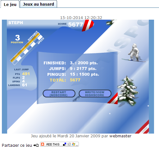 15/10/2014 : Jeux 3 --> Yéti snowboard Jo18