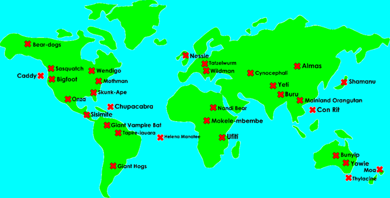 Map de quelques cryptides dans le monde Bigwor10