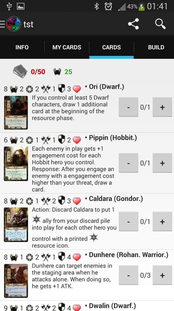 LoTR DeckBuilder - Application Android (disponible voir page 8) V210