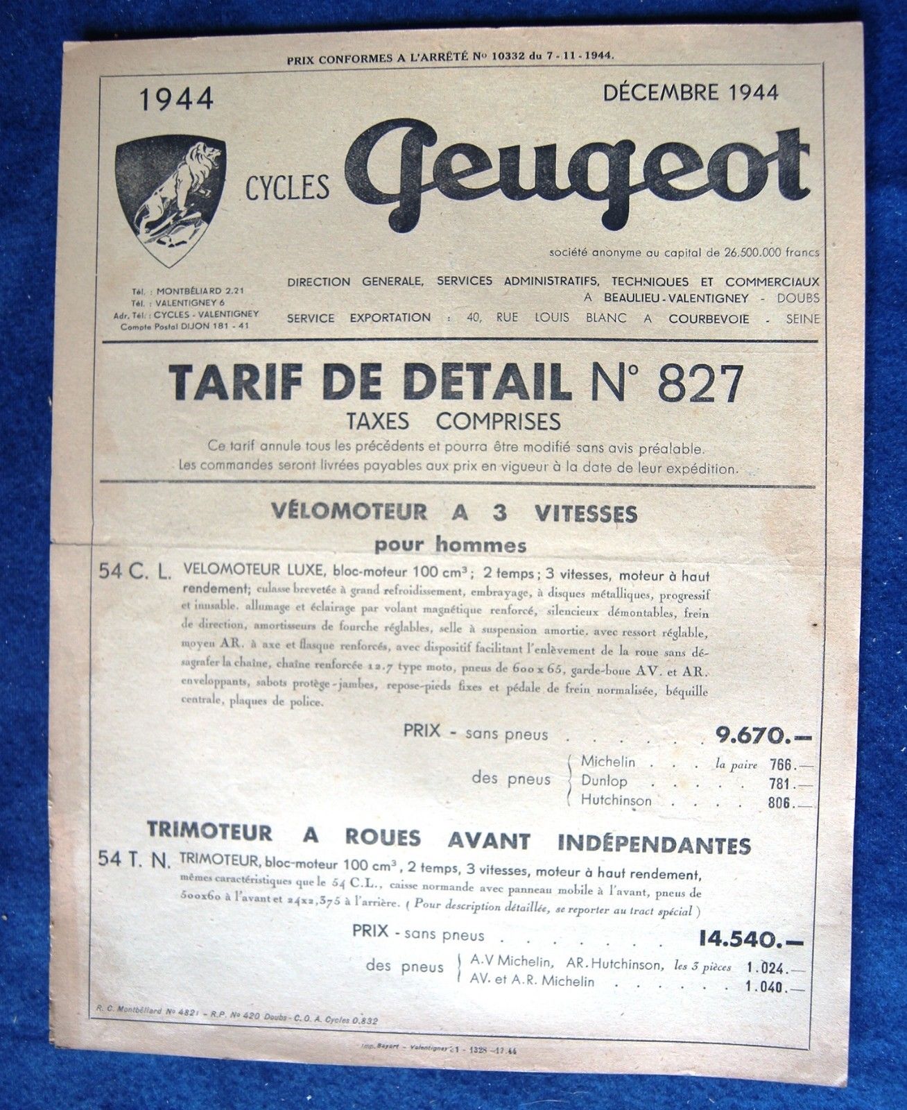Peugeot Typ 55 100 cc 1012