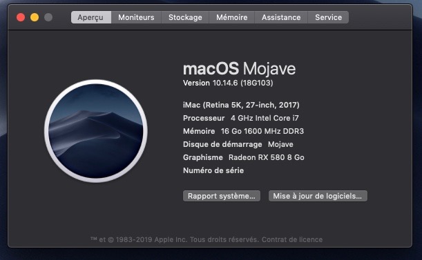 macOS Mojave 10.14.6 Mise a jour Supplémentaire (18G95) Captur18