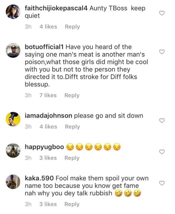 Nigerians Attack Tboss For Her Comment On Davido’s Reaction To The “Fake Pregnancy Saga” 5dbbef10