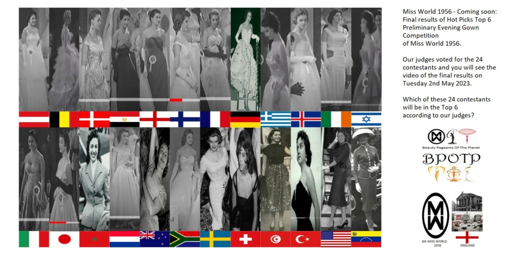 Miss Mundo 1956 – Pronto: Resultados del Hot Picks Top 6 Competencia Preliminar en Traje de Noche. 12_cs_10