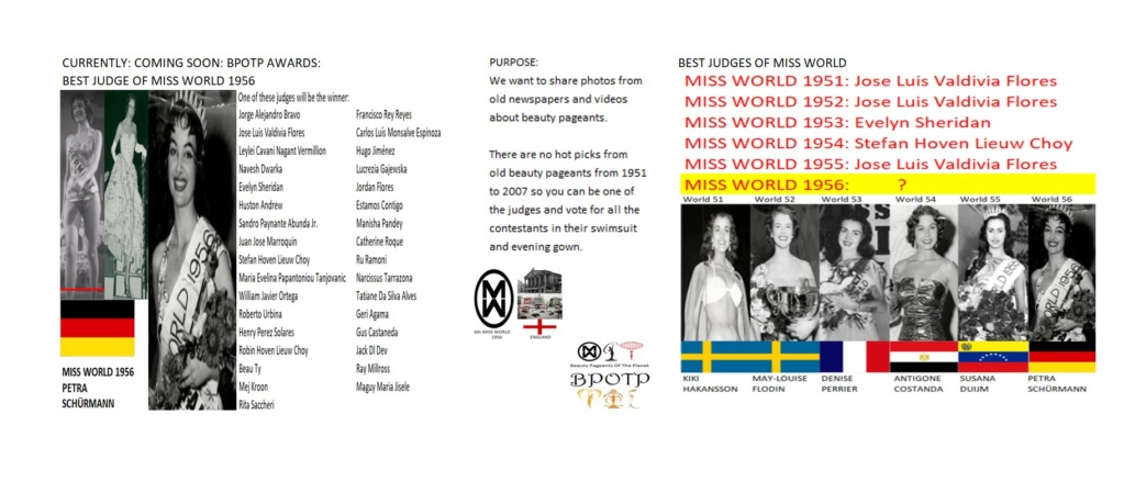 Miss Mundo 1956: Pronto: Beauty Pageants Of The Planet Awards (BPOTP): Mejor Juez de Miss Mundo 1956. 26_1_c10