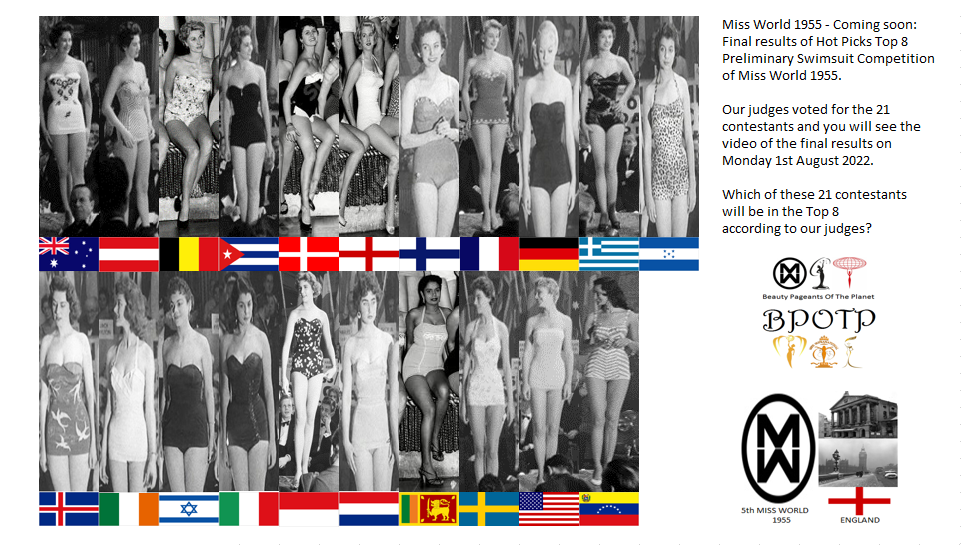 Miss Mundo 1955 – Pronto: Resultados del Hot Picks Top 8 Competencia Preliminar en Traje de Baño.    7_cs_h12