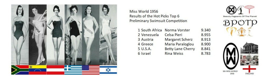 Miss Mundo 1956: Hot Picks Top 6 Competencia Preliminar en Traje de Baño. 8_hot_10