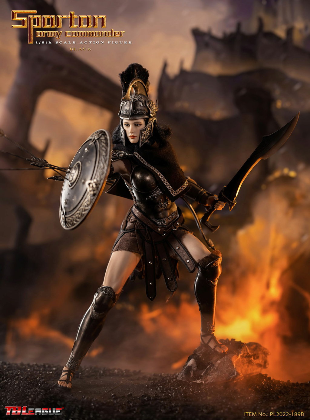 NEW PRODUCT TBLeague 1/6 Spartan Warrior Action Figure [Gold/Black] (PL2022-189A/B) Tb1314