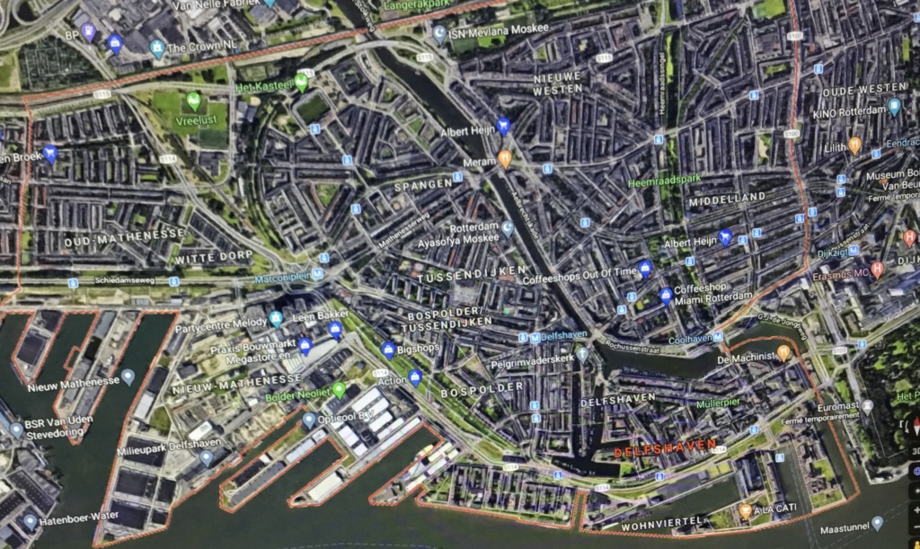 Les littoraux - Rotterdam sur Google earth.  Gzoogr22
