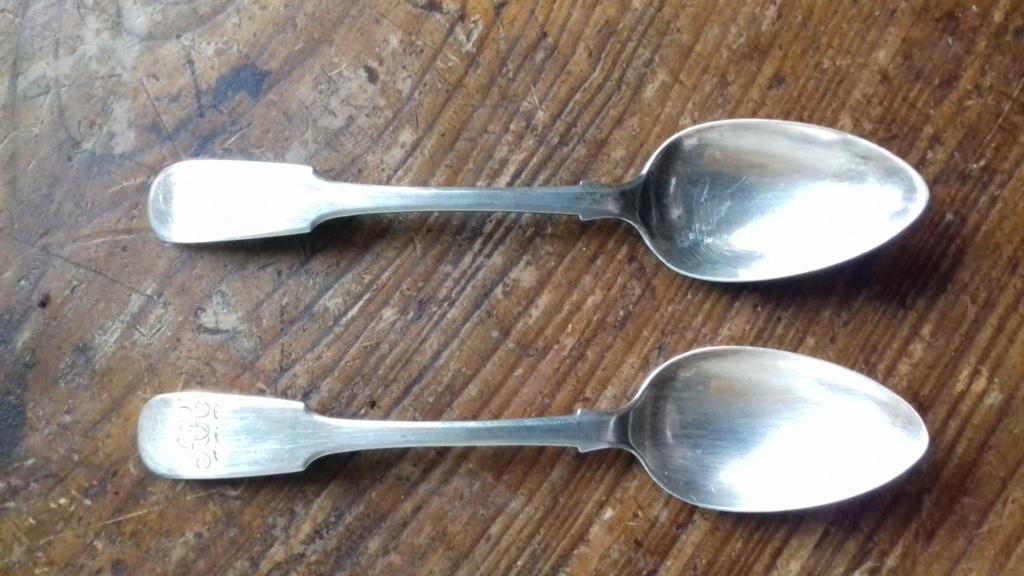 Help identifying age & maker for 2 Newcastle? silver spoons 20220111