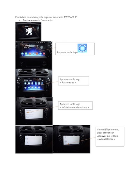 AWESAFE 7 pouces Autoradio Pour Peugeot 206 2001-2008 DVD Multimédia GPS Navigation Android 10.0 2 GO + 32 GO - Page 3 Procea10