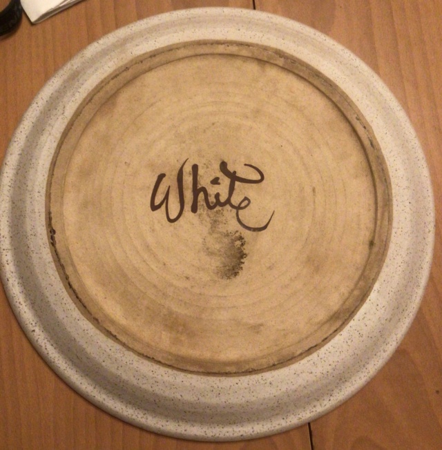 Huge stoneware platter signed ‘White’  F7832010