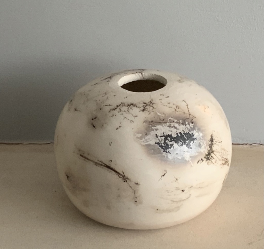 Naked raku vase, CF mark  4ce56e10