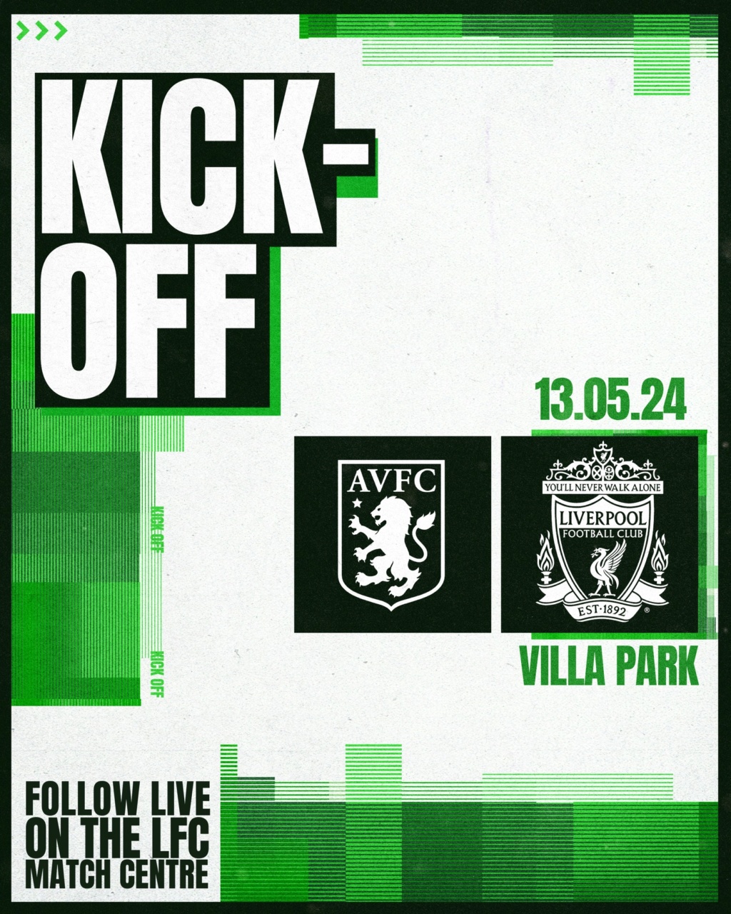 37. England » Premier League 2023/2024 » 37. Spieltag » Montag, 13. Mai 2024 21:00 Uhr » Aston Villa - FC Liverpool 43613810