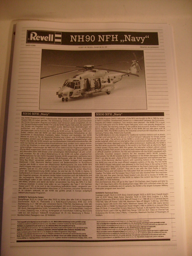 [REVELL] NHINDUSTRIE NH90 NFH "Navy" 1/72ème Réf 04651 S7304278