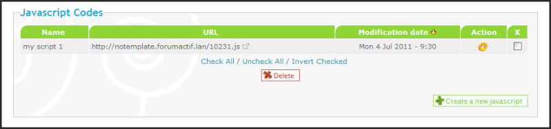 New update: Javascript code management 04-07-13