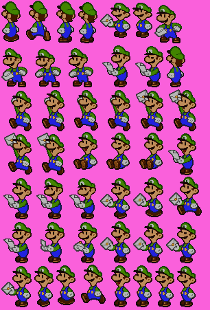 Sprites Mr L Paper Mario Style Luigi10