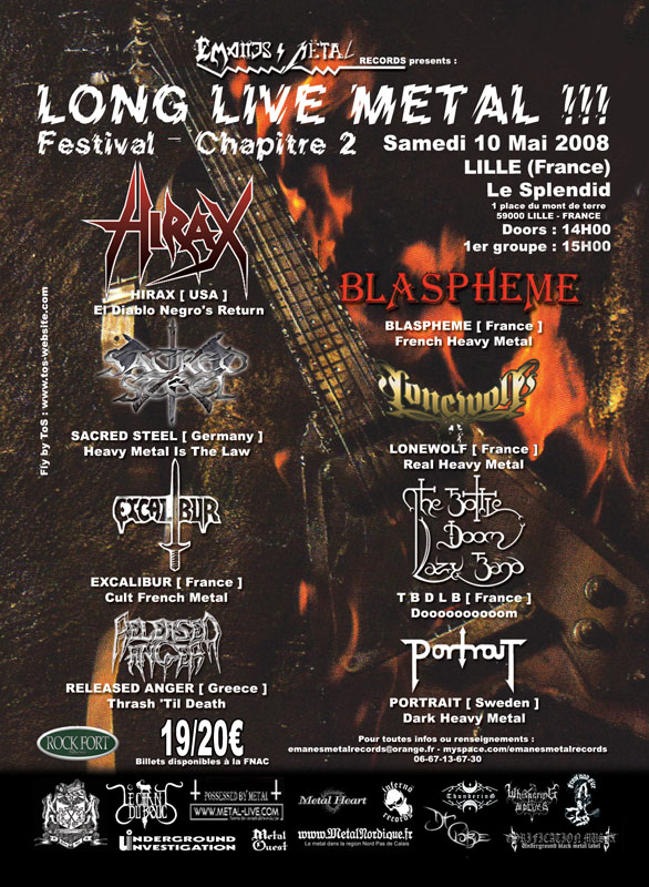 10/05/08 HIRAX + BLASPHEME + ... LONG LIVE METAL 2 Lille Hirax10