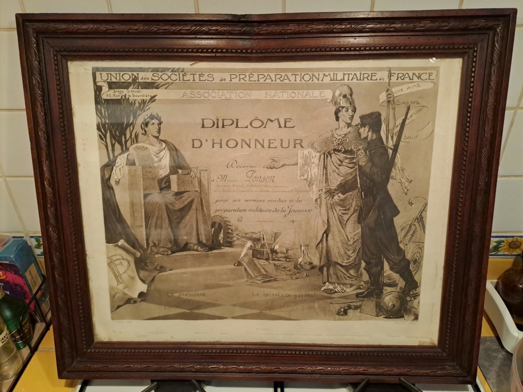 1912 diplome honneur de l'union des societes de preparation militaire de france 20230917